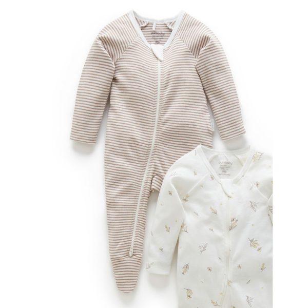 Purebaby Zip Babygro 2 pack - Image 9